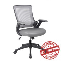 Techni Mobili RTA-8030-GRY Mid-Back Mesh Task Office Chair with Height Adjustable Arms, Grey